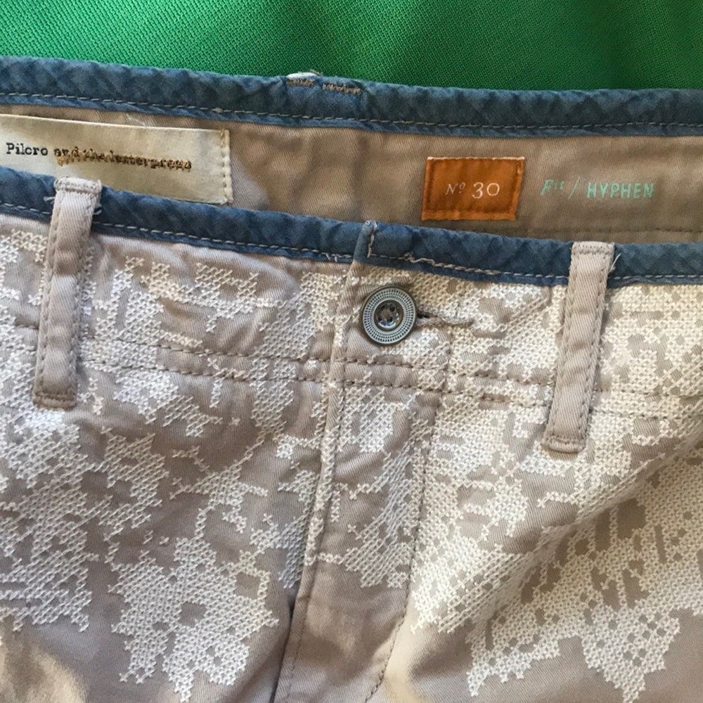 Pilcro Letterpress Hyphen Khaki Pants Embroidered - Picture 4 of 6